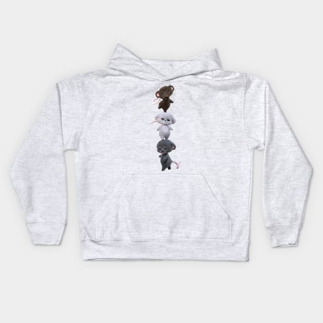 Mouse Balancing Act Kids Hoodie by vonHobo